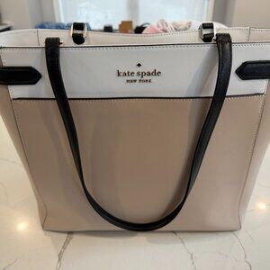 Like New Kate Spade Staci Tan ColorBlock Work Tote